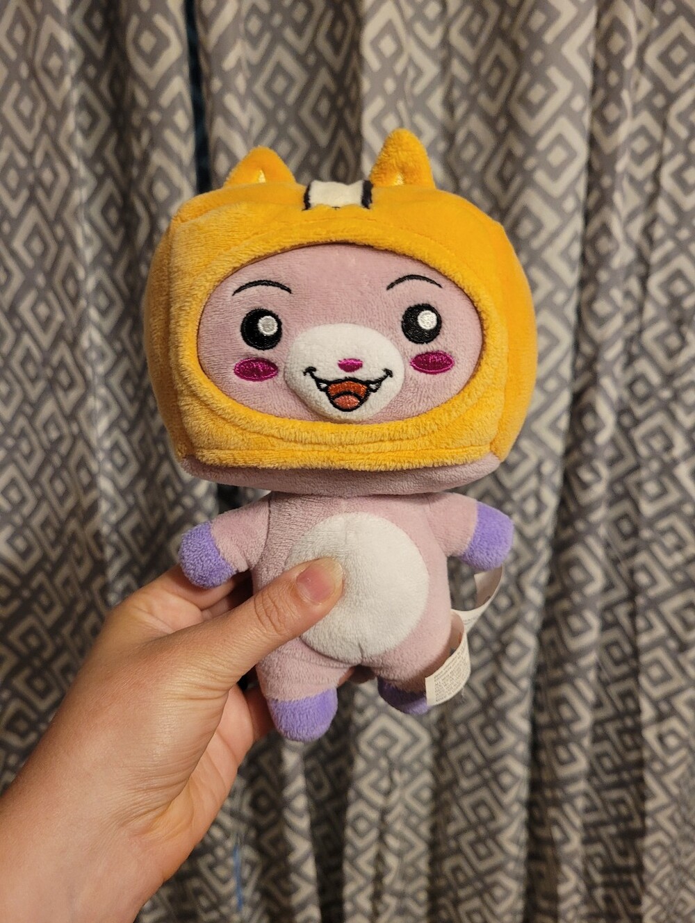 Lankybox Foxy Plush 7" Stuffed Toy Purple Cat Yellow Box 2024 Bonkers Toys